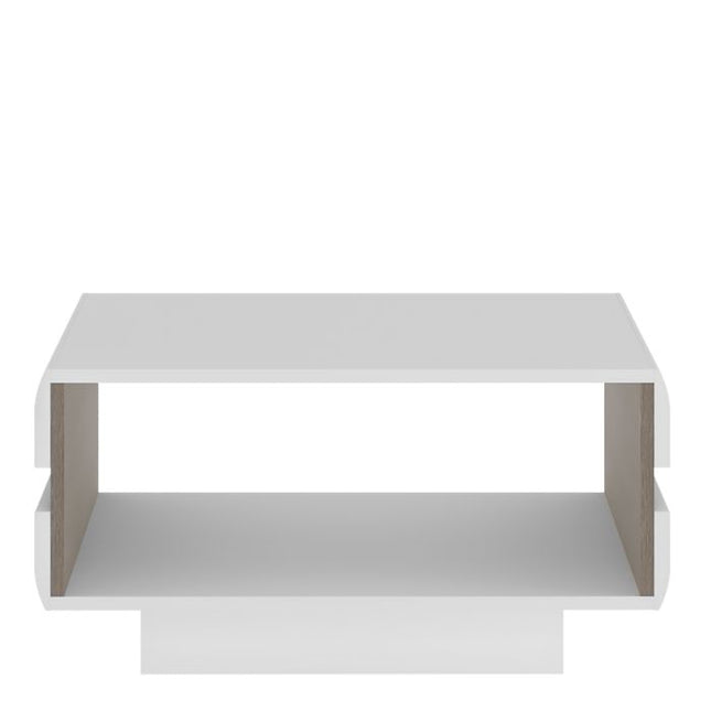 Chelsea Living Small Designer Coffee Table in White with a Truffle Oak Trim