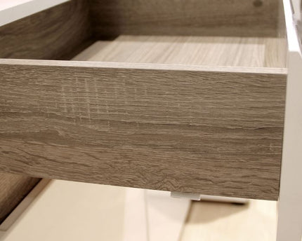 Chelsea Bedroom 4 Drawer Chest in White with a Truffle Oak Trim