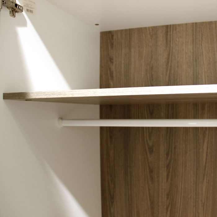 Chelsea Bedroom 2 Door Wardrobe in White with a Truffle Oak Trim