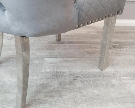 Chelsea Dining Chair ALL COLOURS with Lion Knocker & Buttoned Back