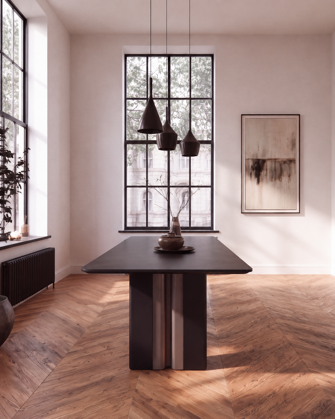 Black dining table