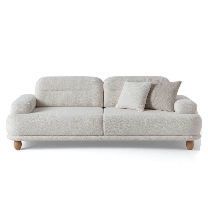 İSTANBUL GRUP Tons Cream Three-Seater Sofa