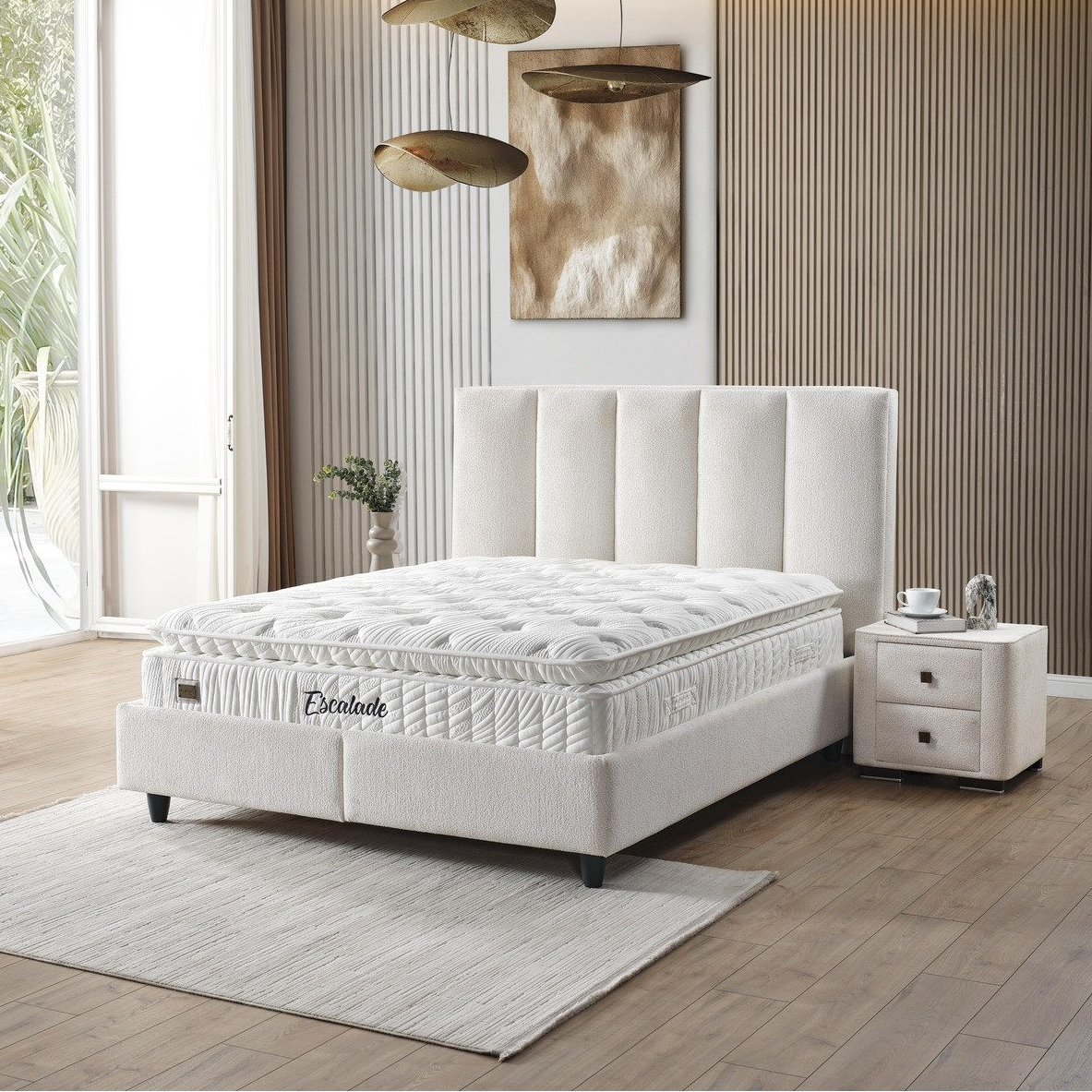 Cloud Panel Ottoman Storage Bed - French Vanilla