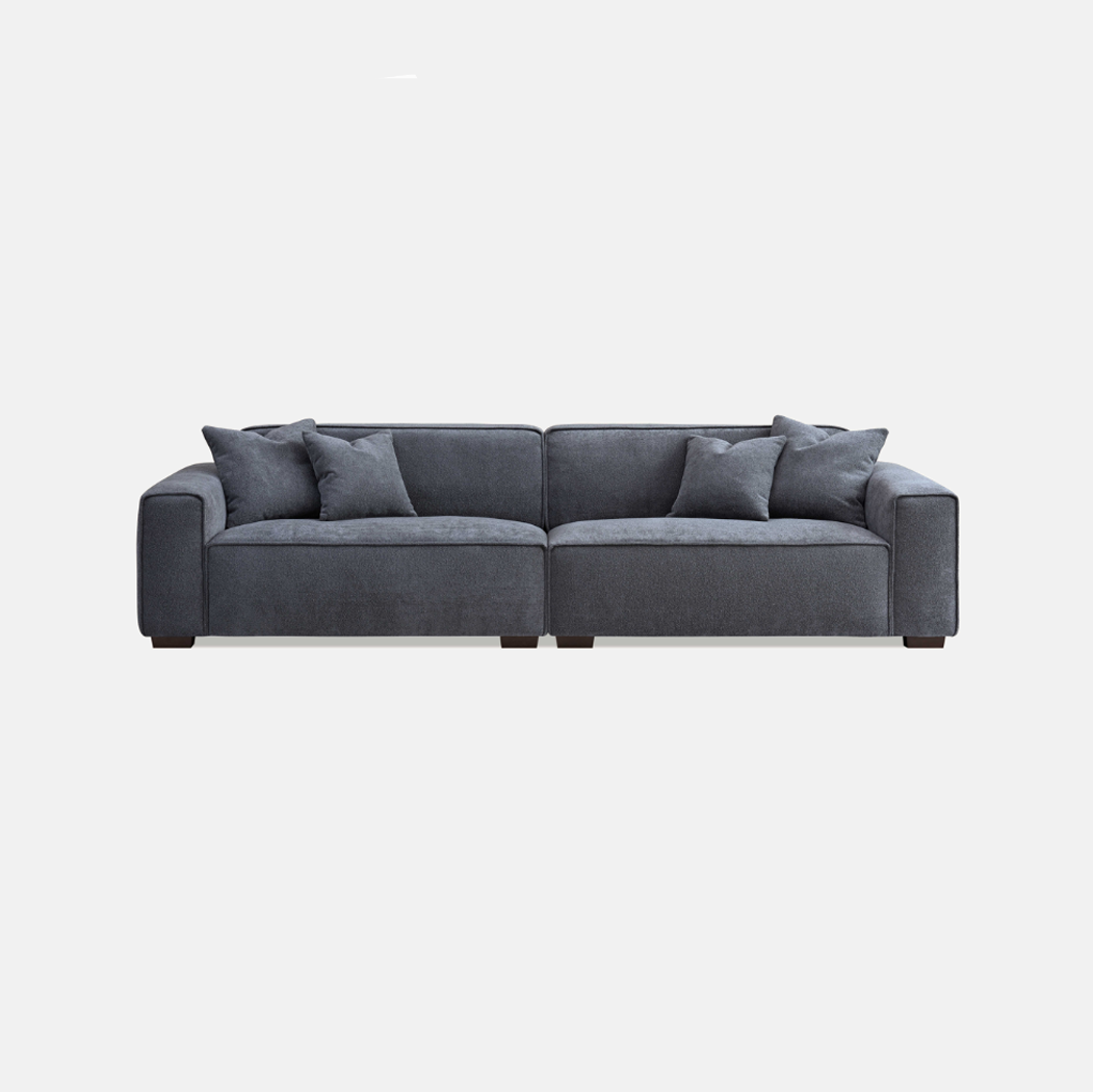 Aluxo Dakota 4 seater with Chaise in Charcoal Boucle
