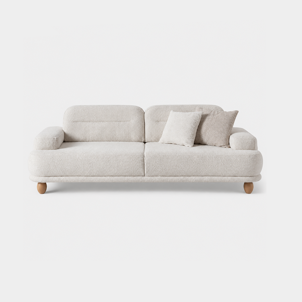 İSTANBUL GRUP Tons Cream Three-Seater Sofa