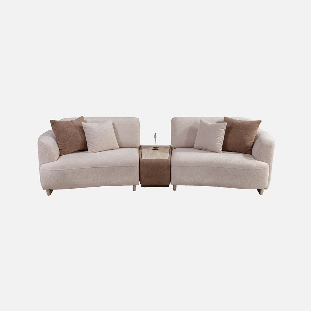 İNCİ GRUP  two-piece sofa set with a center console table