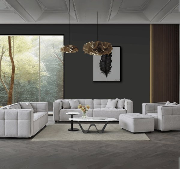Aluxo Murray 4 Seater in Putty Boucle Fabric