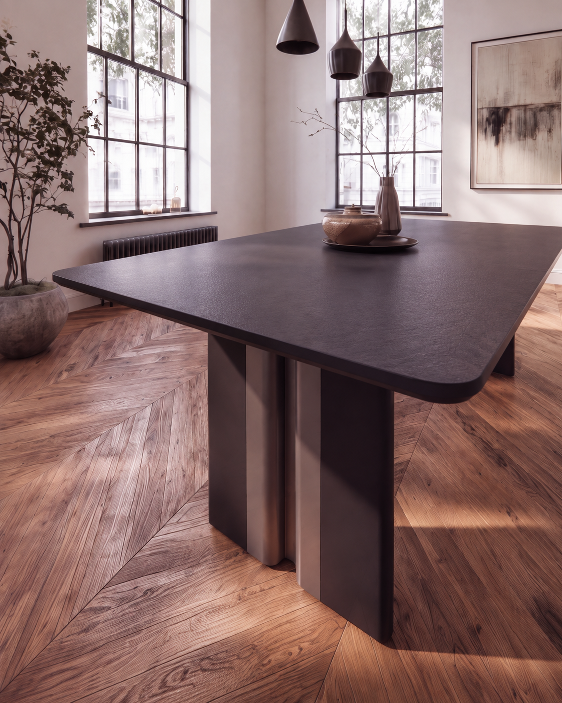 Black dining table