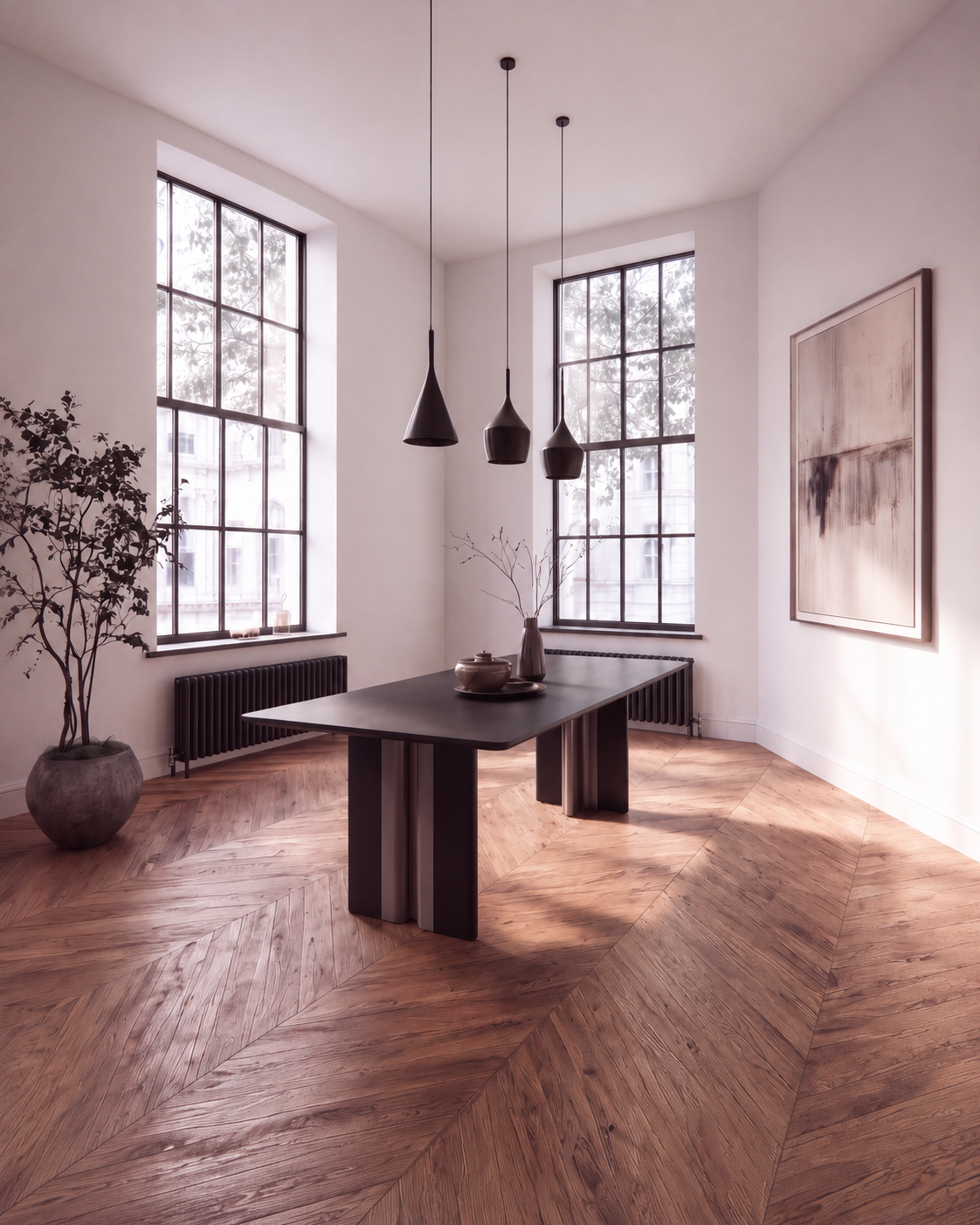 Black dining table