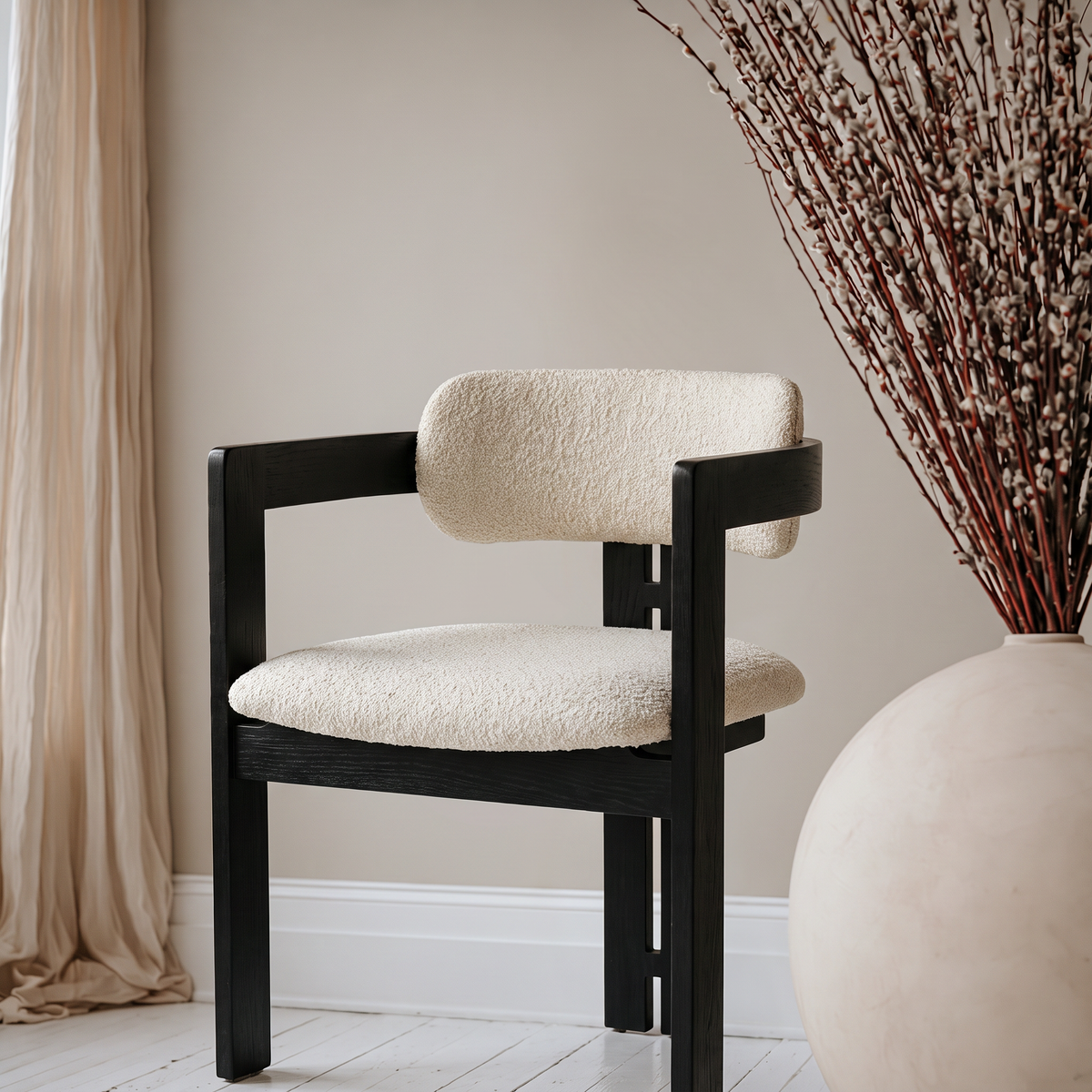 White teddy chair