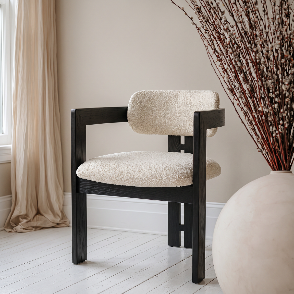 White teddy chair