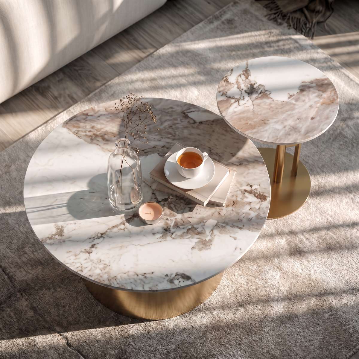 Gold duo coffee table