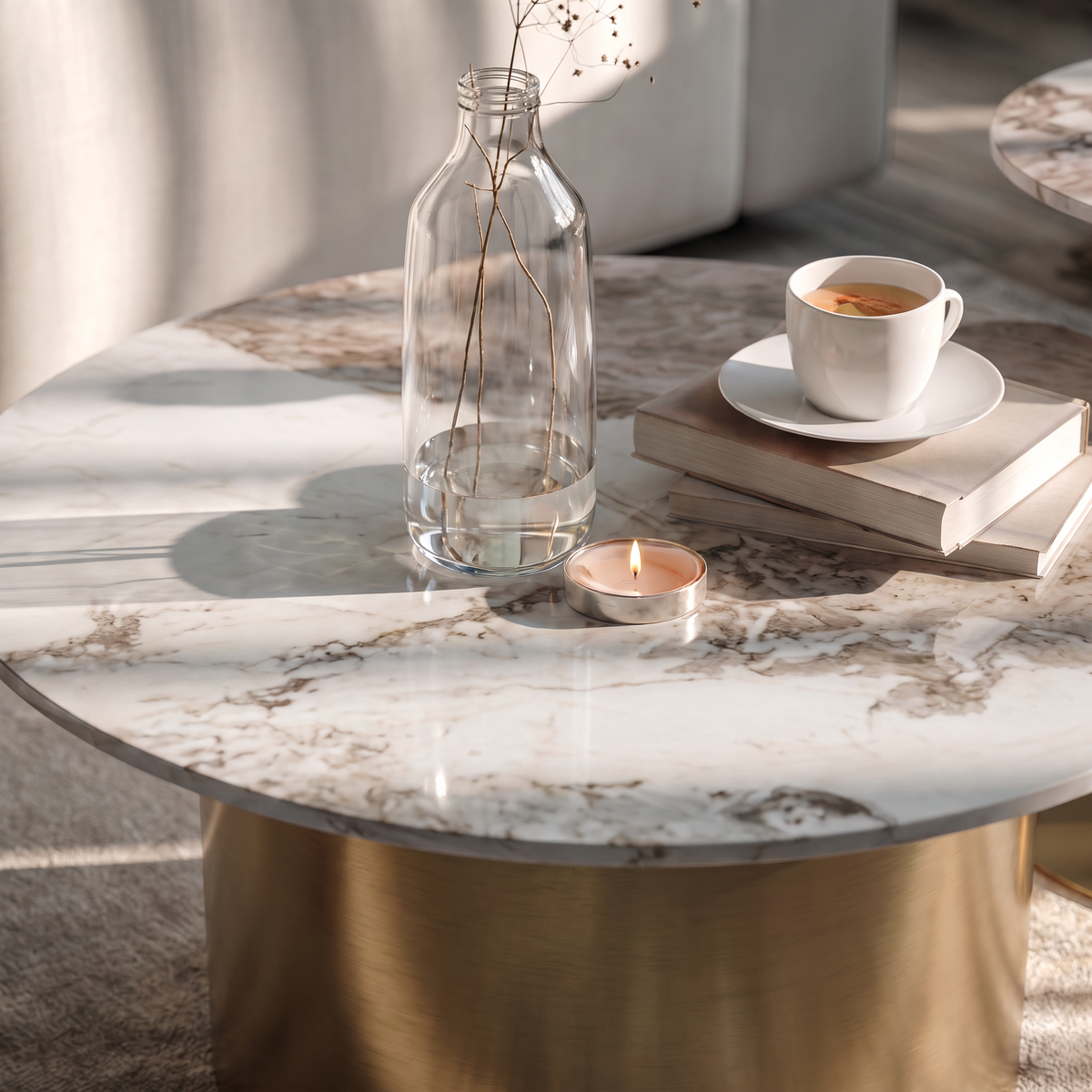 Gold duo coffee table