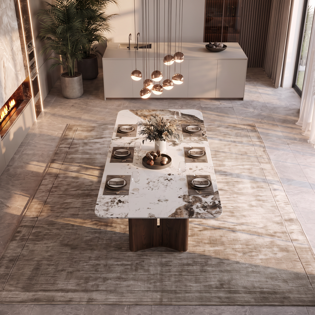Slatted dining pandora table