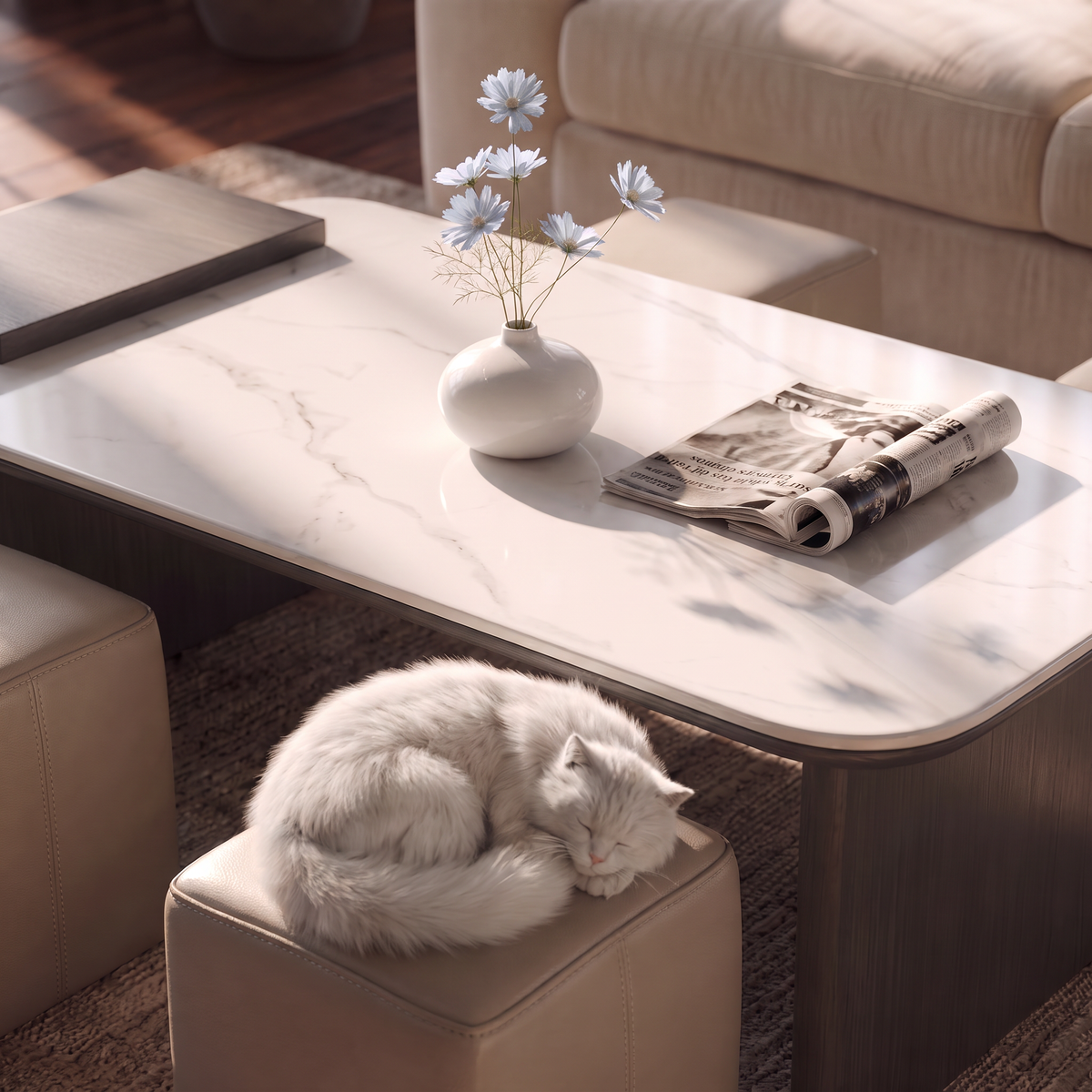Coffee table with stools