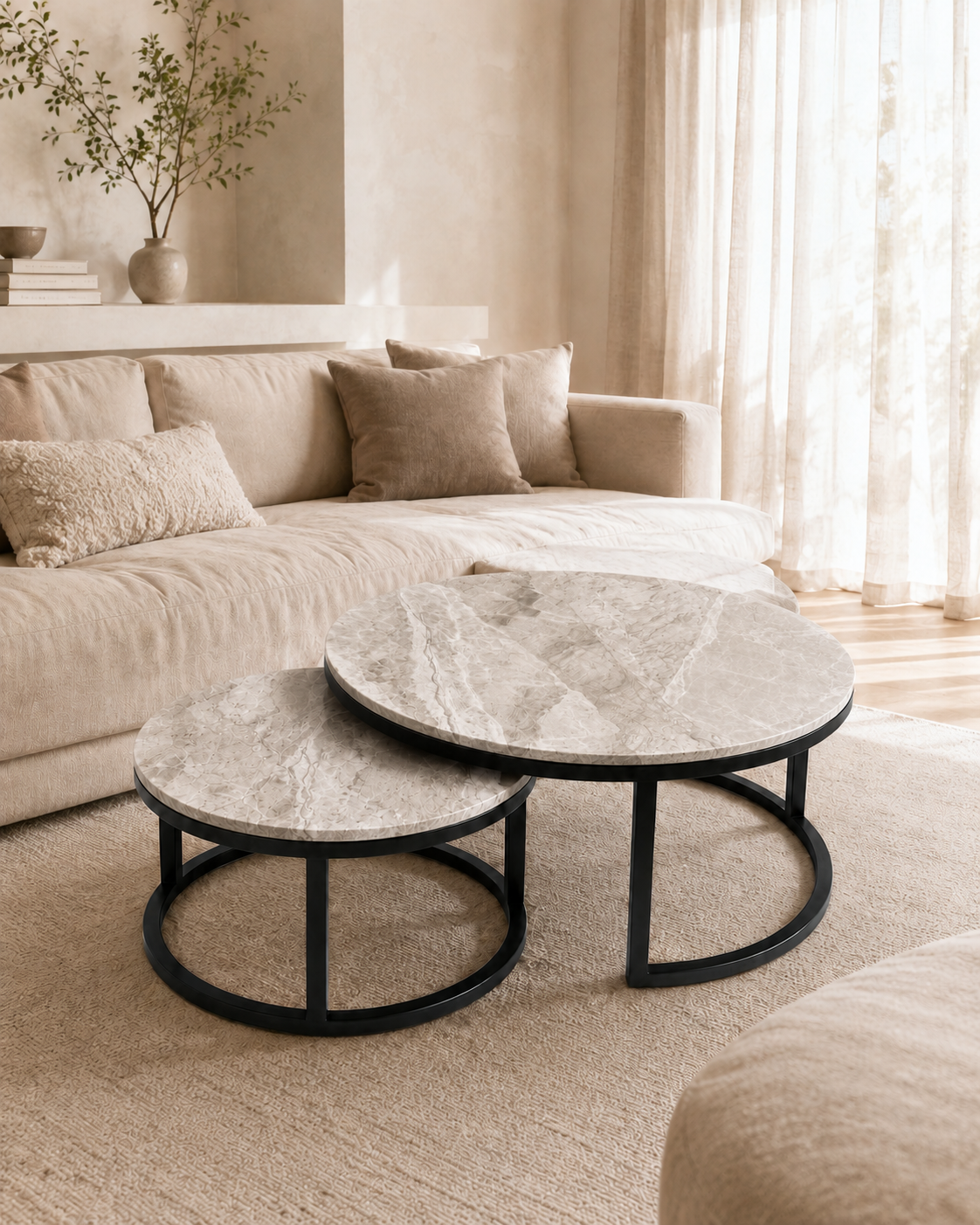 Coffee table set 01 Grey Marble