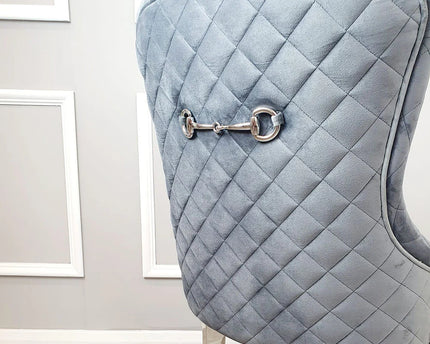 Kate Dining Chair ALL COLOURS with Chrome Clasp & Quilted Back