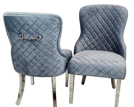 Kate Dining Chair ALL COLOURS with Chrome Clasp & Quilted Back