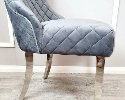Kate Dining Chair ALL COLOURS with Chrome Clasp & Quilted Back