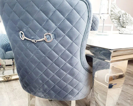 Kate Dining Chair ALL COLOURS with Chrome Clasp & Quilted Back