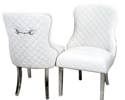 Kate Dining Chair ALL COLOURS with Chrome Clasp & Quilted Back