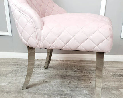 Kate Dining Chair ALL COLOURS with Chrome Clasp & Quilted Back