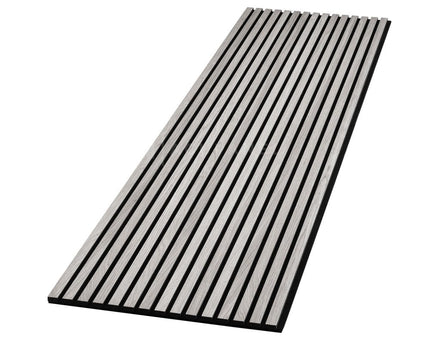 Light Grey Decorative Acoustic Slat Wall Panel - 2400mm x 600mm