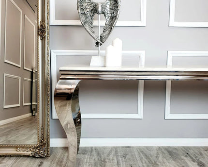 Louis Chrome Console Table