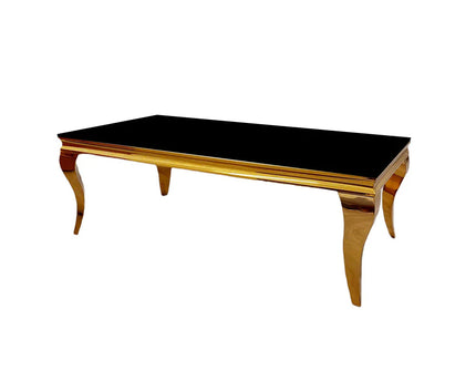Louis Gold Coffee Table with Black Glass Top