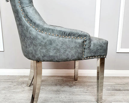 Megan Dining Chair ALL COLOURS Plain Back/Lion Knocker