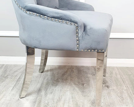 Megan Dining Chair ALL COLOURS Plain Back/Lion Knocker