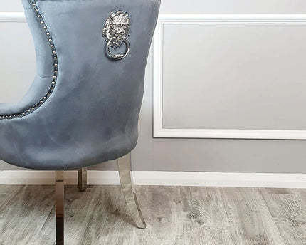 Megan Dining Chair ALL COLOURS Plain Back/Lion Knocker