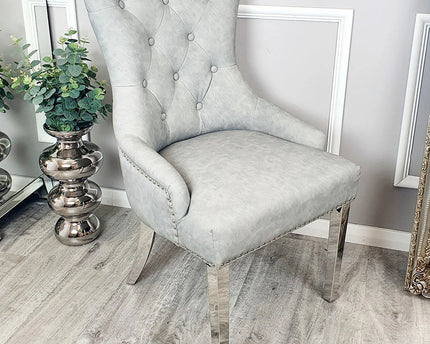 Megan Dining Chair ALL COLOURS Plain Back/Lion Knocker