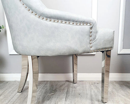 Megan Dining Chair ALL COLOURS Plain Back/Lion Knocker