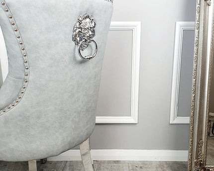 Megan Dining Chair ALL COLOURS Plain Back/Lion Knocker