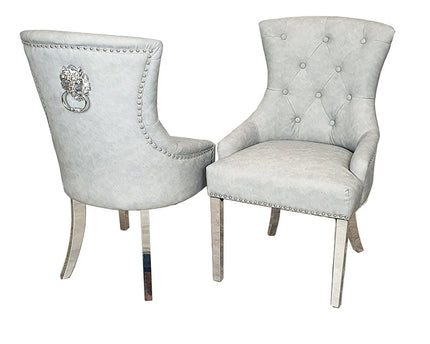 Megan Dining Chair ALL COLOURS Plain Back/Lion Knocker