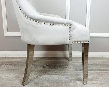 Megan Dining Chair ALL COLOURS Plain Back/Lion Knocker