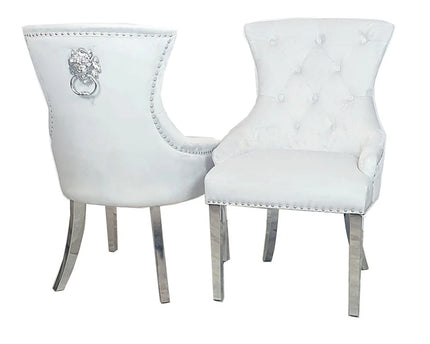 Megan Dining Chair ALL COLOURS Plain Back/Lion Knocker