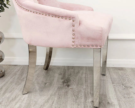 Megan Dining Chair ALL COLOURS Plain Back/Lion Knocker
