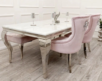 Megan Dining Chair ALL COLOURS Plain Back/Lion Knocker