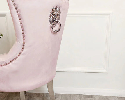 Megan Dining Chair ALL COLOURS Plain Back/Lion Knocker