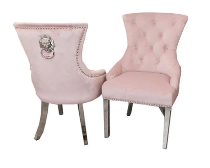 Megan Dining Chair ALL COLOURS Plain Back/Lion Knocker