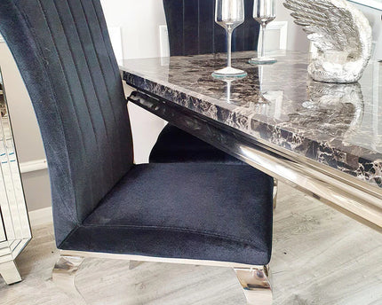 Nicole Dining Chair ALL COLOURS with Plain Back, Line & Cross Stitch