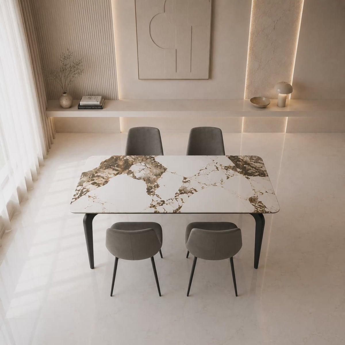 Load video: Pandora Dining table 1 + 4 chairs
