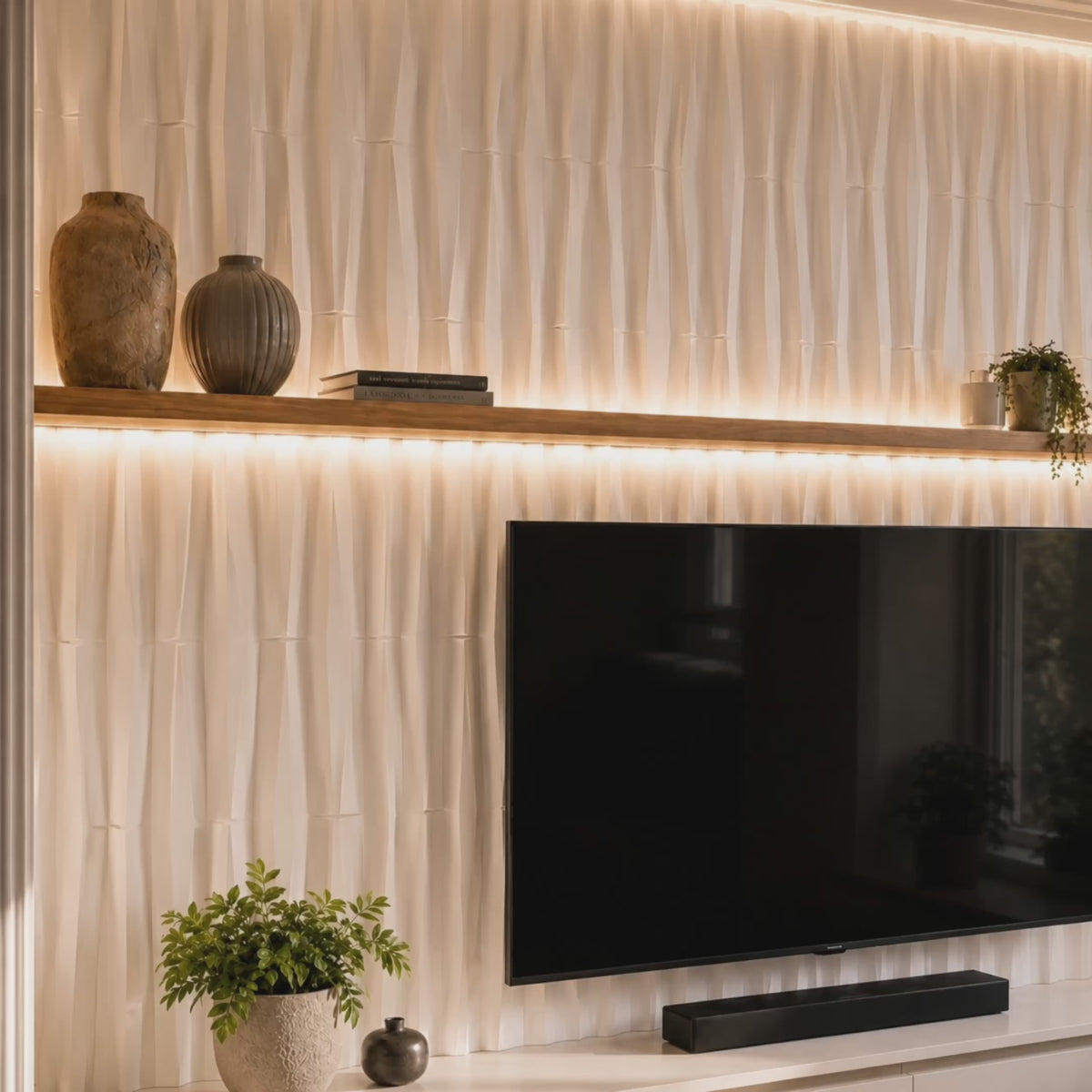 Load video: Wall panel wall tile corse off white color 120cm 60cm