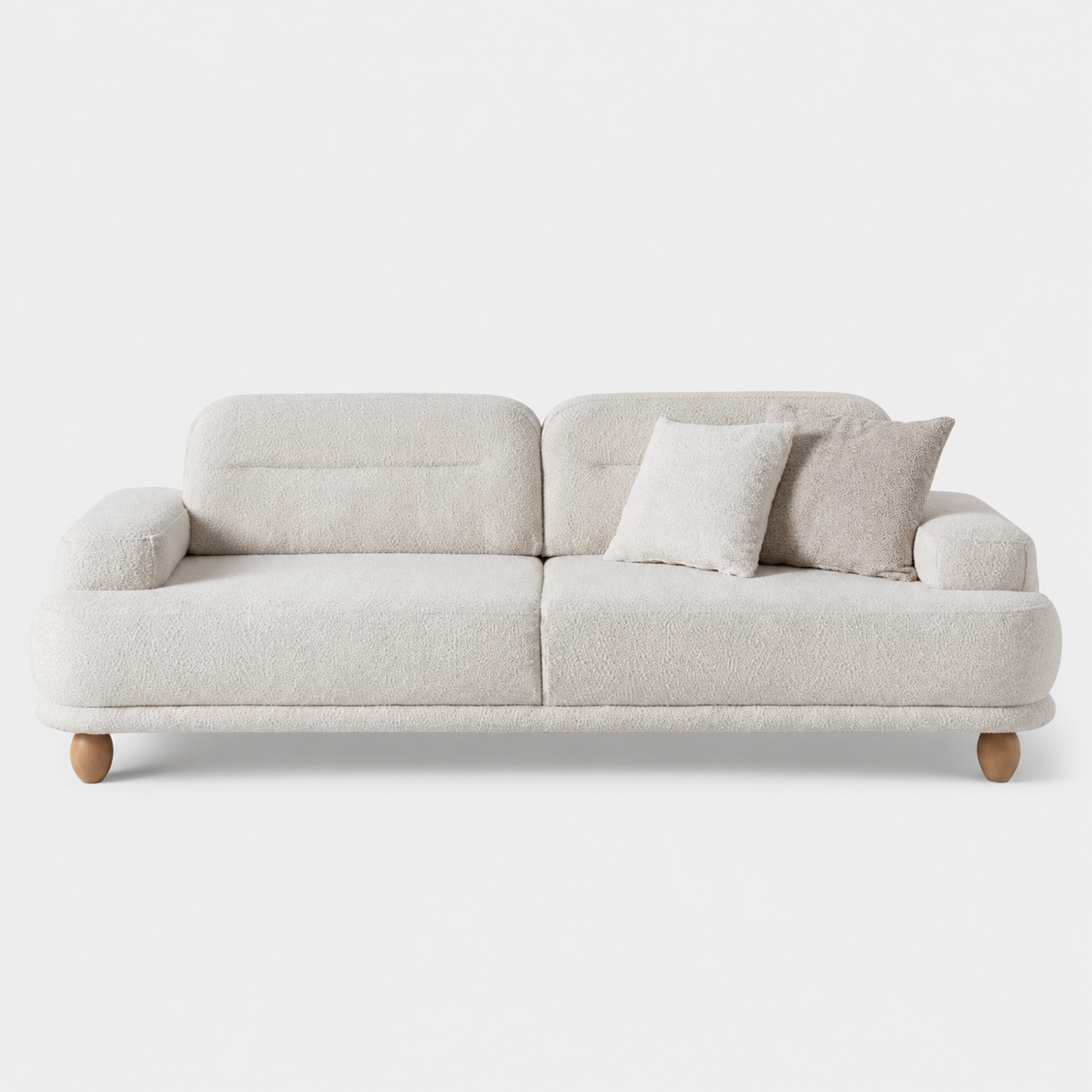 İSTANBUL GRUP Tons Cream Three-Seater Sofa