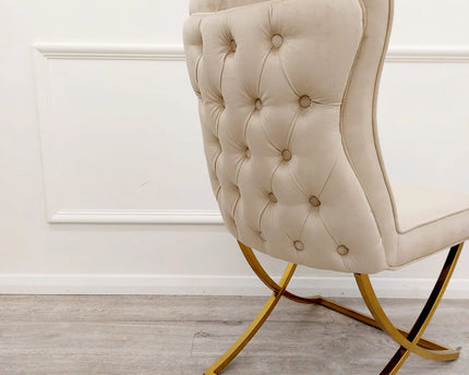Sandhurst X Leg Dining Chair in Gold