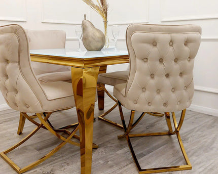 Sandhurst X Leg Dining Chair in Gold