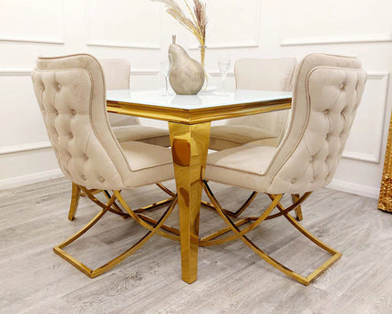 Sandhurst X Leg Dining Chair in Gold