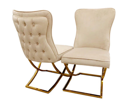 Sandhurst X Leg Dining Chair in Gold